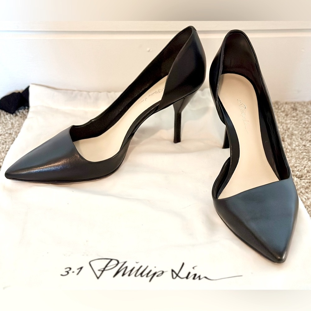 3.1 Phillip Lim black leather D’Orsay pumps size 37/US 7